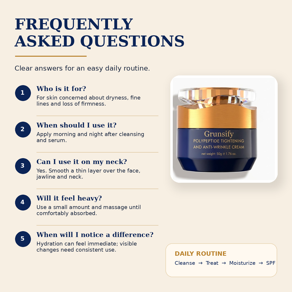 Frequently asked questions about Grunsify cream
