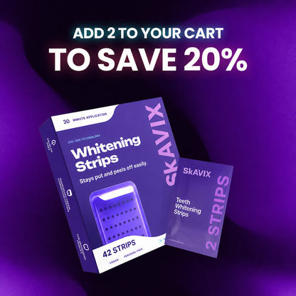💜 Purple Teeth Whitening Strips | Peroxide-Free, Non-Sensitive Whitening for a Brighter Smile | 7/21 Sessions