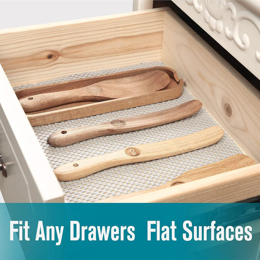 Non Slip and Grip Durable Clean Pad Full Size 17.7 Inches x 20 Feet for Drawers, Shelves, Cabinets, Storage, Kitchen, Desks, Kitchenware, Tableware