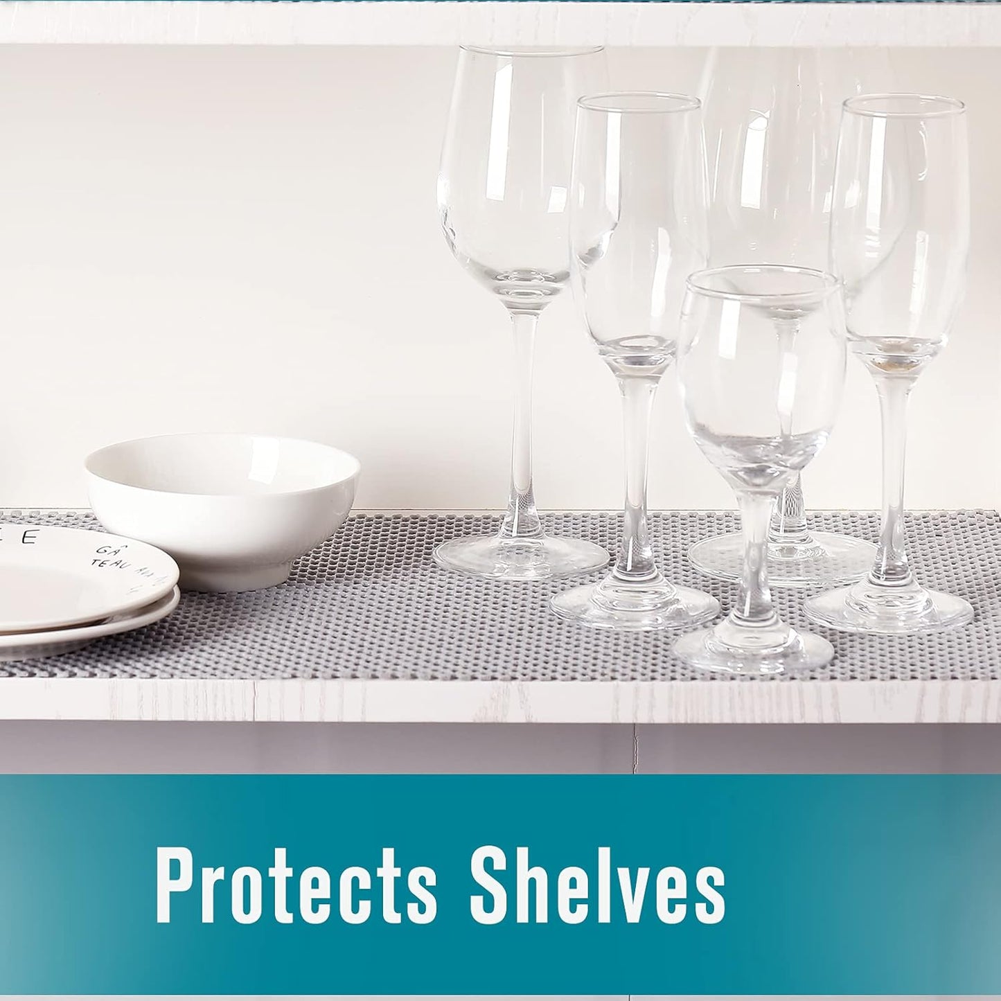 Non Slip and Grip Durable Clean Pad Full Size 17.7 Inches x 20 Feet for Drawers, Shelves, Cabinets, Storage, Kitchen, Desks, Kitchenware, Tableware