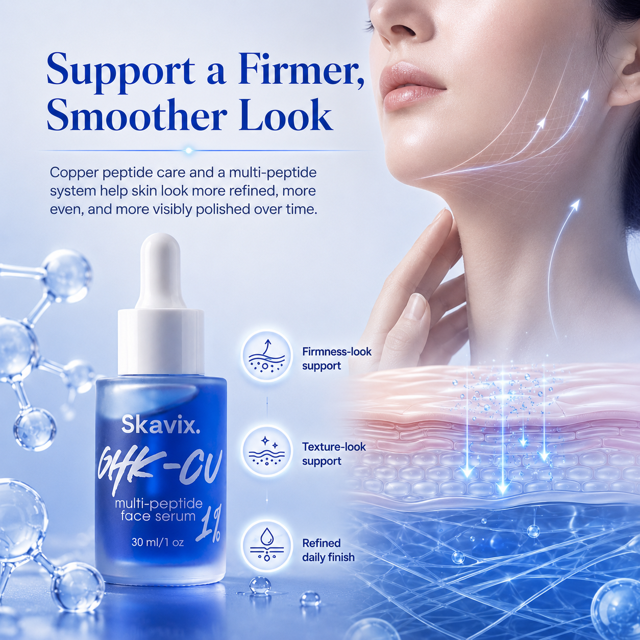 Skavix GHK-Cu 1% Triple-Peptide Regenerative Serum