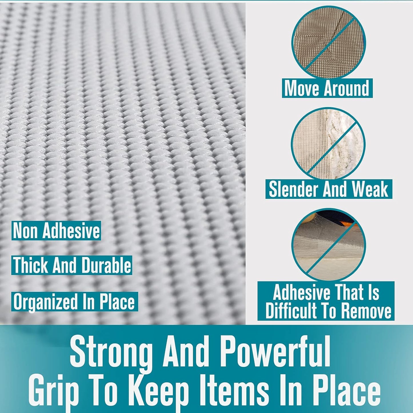Non Slip and Grip Durable Clean Pad Full Size 17.7 Inches x 20 Feet for Drawers, Shelves, Cabinets, Storage, Kitchen, Desks, Kitchenware, Tableware