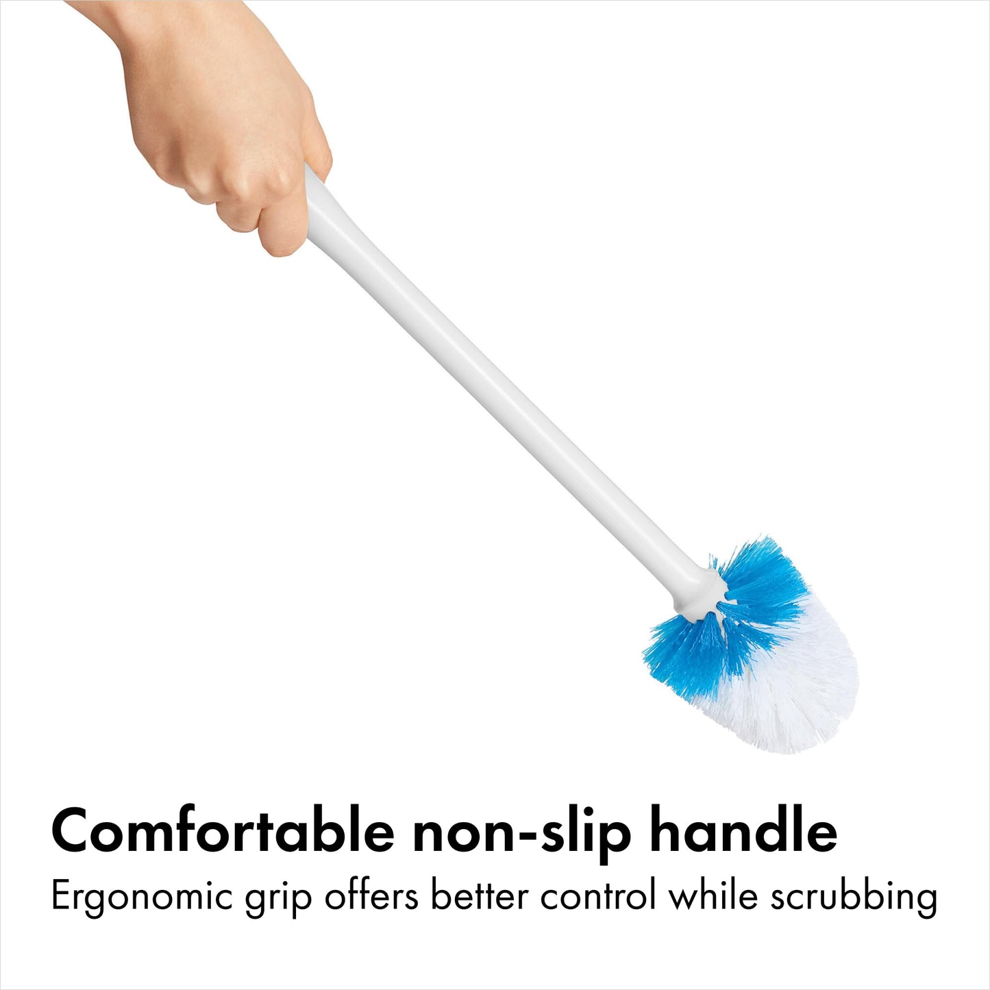 Hideaway Compact Toilet Brush | Firm bristles for effective cleaning, comfortable non-slip handle, compact storage