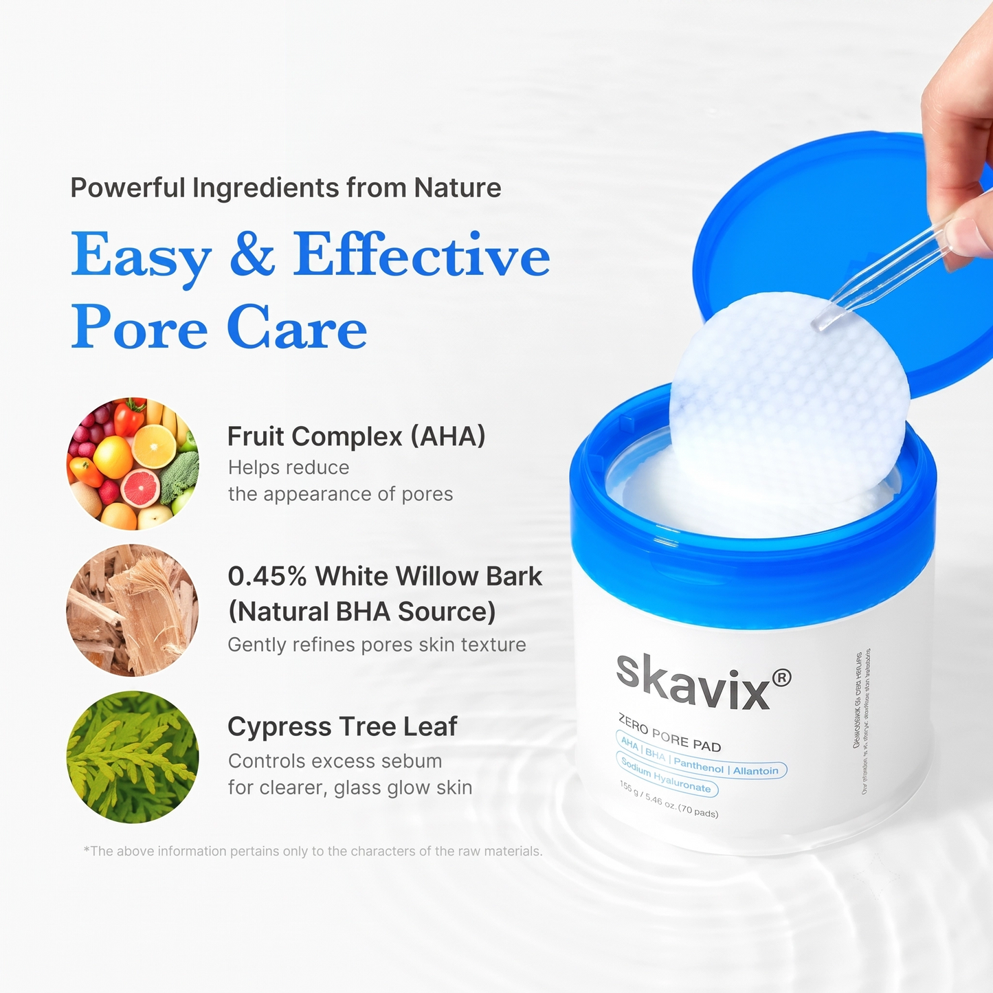💧 Skavix Zero Pore Pad | AHA + BHA Pore & Blackhead Care Pads, 70 Pads