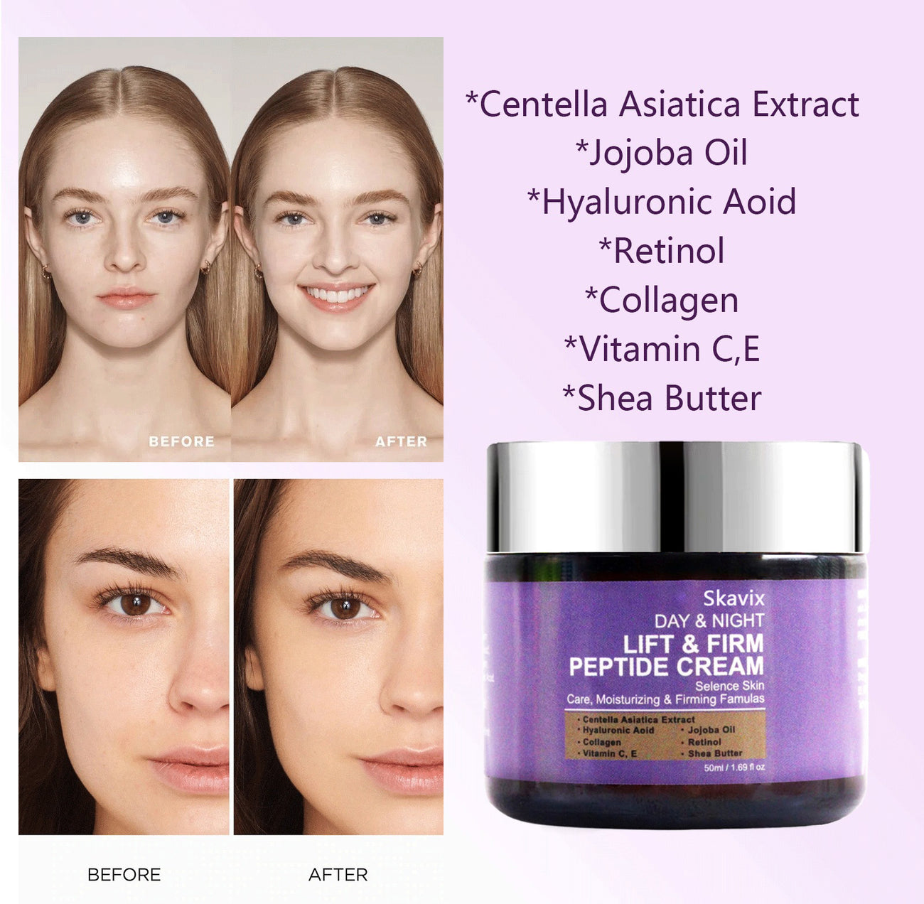 Day and night peptide cream routine