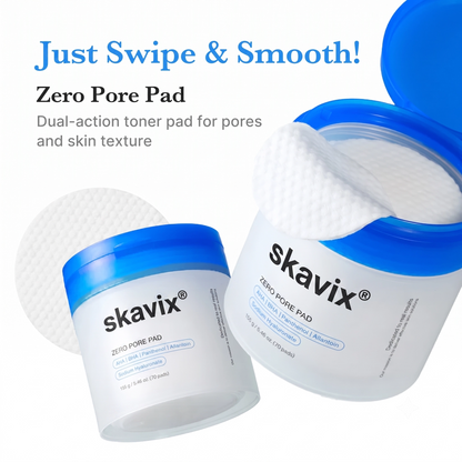 💧 Skavix Zero Pore Pad | AHA + BHA Pore & Blackhead Care Pads, 70 Pads