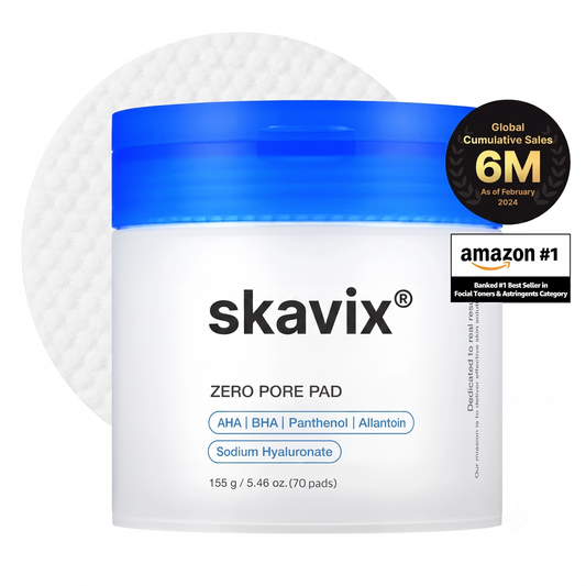💧 Skavix Zero Pore Pad | AHA + BHA Pore & Blackhead Care Pads, 70 Pads
