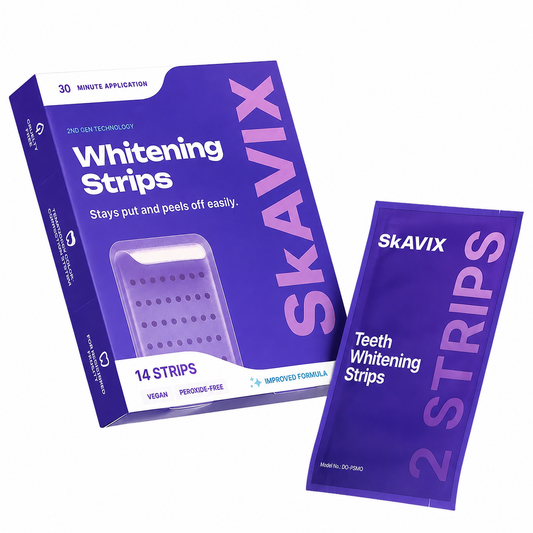 💜 Purple Teeth Whitening Strips | Peroxide-Free, Non-Sensitive Whitening for a Brighter Smile | 7/21 Sessions