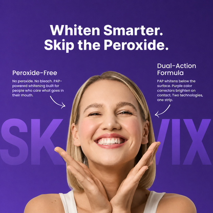 💜 Purple Teeth Whitening Strips | Peroxide-Free, Non-Sensitive Whitening for a Brighter Smile | 7/21 Sessions