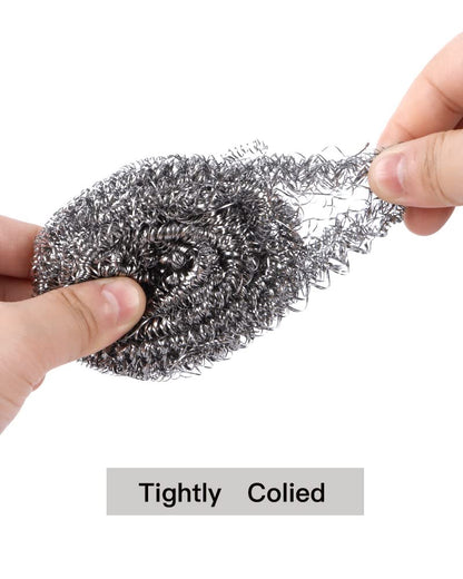 12 Pack Stainless Steel Scourers – Steel Wool Scrubber Pad Used for Dishes, Pots, Pans, and Ovens. Easy scouring for Tough Kitchen Cleaning.