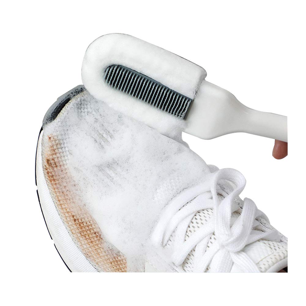 Professional Cleaning Shoe Brush, Multifunctional Long Handle Shoe Brush Cleaner, Hangable Soft Bristle Shoes Cleaning Scrubber (White)