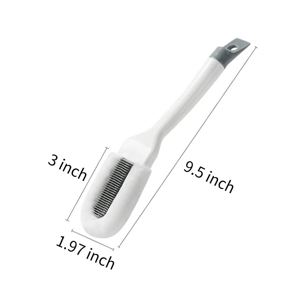 Professional Cleaning Shoe Brush, Multifunctional Long Handle Shoe Brush Cleaner, Hangable Soft Bristle Shoes Cleaning Scrubber (White)