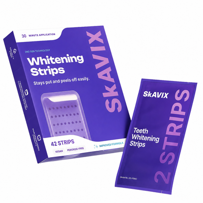💜 Purple Teeth Whitening Strips | Peroxide-Free, Non-Sensitive Whitening for a Brighter Smile | 7/21 Sessions