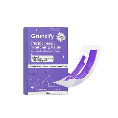 🔥BUY 1 GET 1 FREE! 💜 Purple Magic Teeth Whitening Strips ✨ Instant Smile!