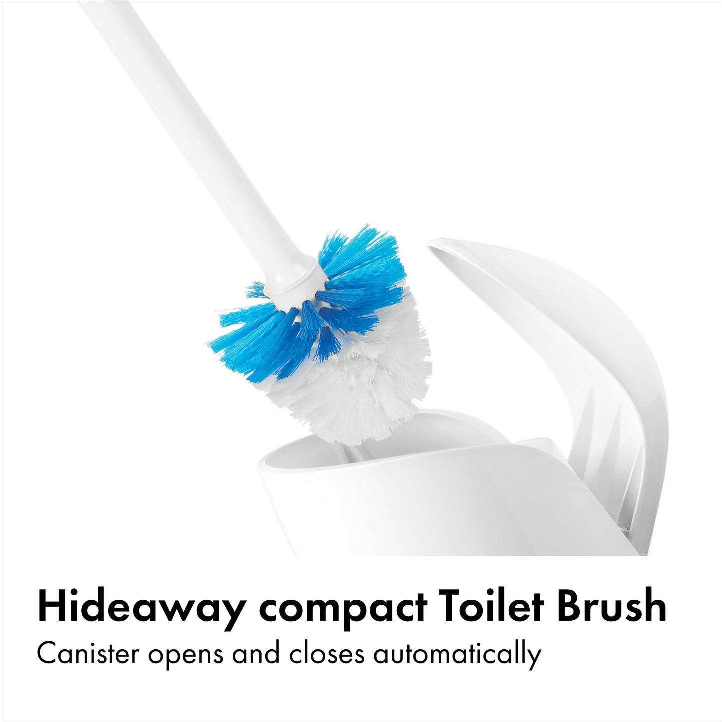 Hideaway Compact Toilet Brush | Firm bristles for effective cleaning, comfortable non-slip handle, compact storage
