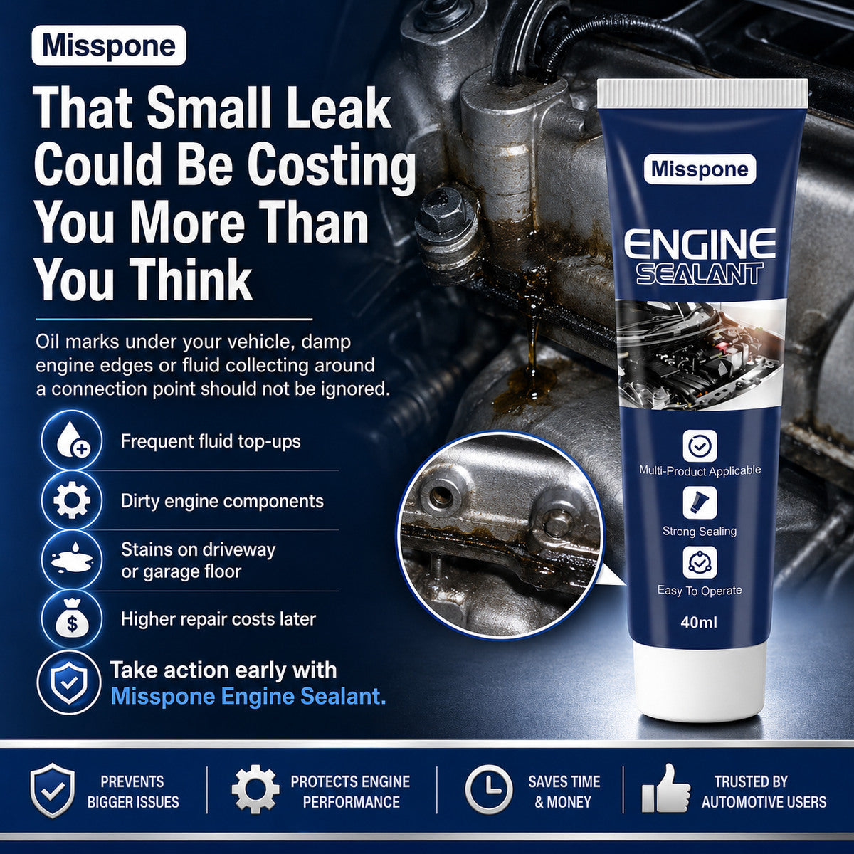Minor engine leak warning signs and costs