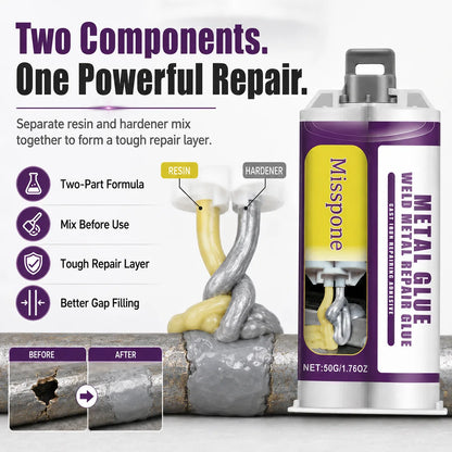 🔥 Buy 1 Get 1 FREE! 🛠️ Strong Weld Metal Repair Glue Heatproof Paste
