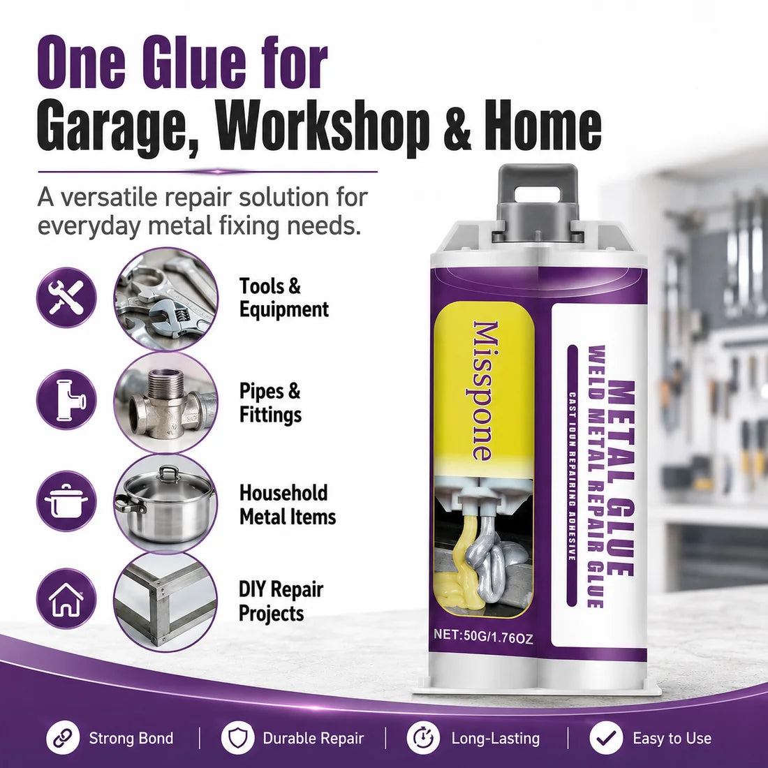 🔥 Buy 1 Get 1 FREE! 🛠️ Strong Weld Metal Repair Glue Heatproof Paste