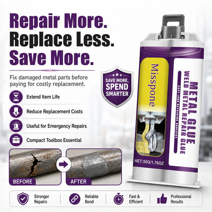 🔥 Buy 1 Get 1 FREE! 🛠️ Strong Weld Metal Repair Glue Heatproof Paste