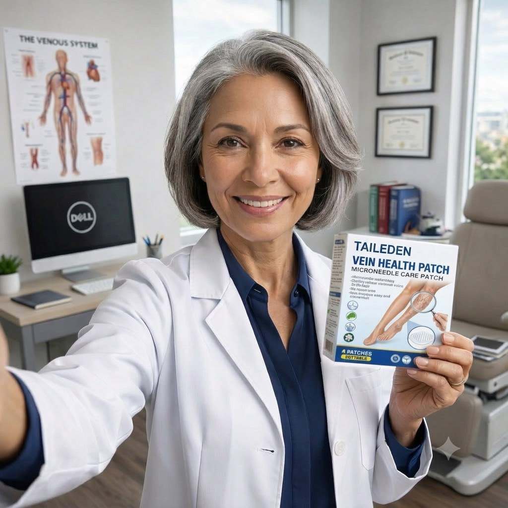 TAILEDEN doctor holding Vein Health Patch